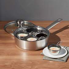 4 cup stainless steel egg poacher set