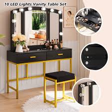 semiocthome vanity table with 10 led