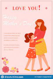 Happy Mothers Day Greeting Card Flat ...