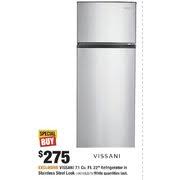 Retro style top freezer refrigerator in red can store and keep cool snacks, beverages and more. Home Depot Vissani 7 1 Cu Ft 22 Refrigerator In Stainless Steel Look Redflagdeals Com