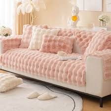 thick rabbit plush sofa cushion