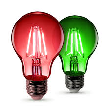 A19 Clear Glass Red And Green Led Bulbs Feit Electric