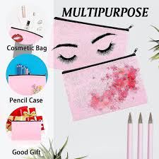 16 pack pink canvas makeup bag bulk