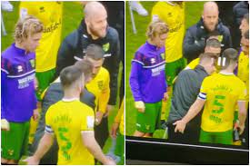 Video: Norwich captain Hanley plays with teammate's bum