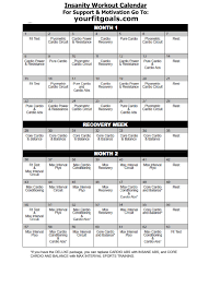 Insanity Workout Calendar I Think I Will Give This A Try