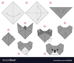 origami tutorial scheme for kids koala