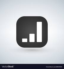 Chart Simple Icon Over Black App Button Report
