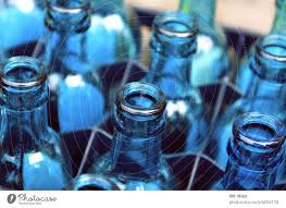 blue glass bottles a royalty free