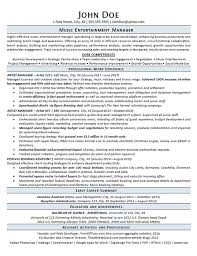 Essays, personal statements and résumés for music students can be daunting. Entertainment Manager Resume Example Music Artist Management