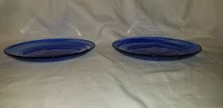 Cobalt Blue Blown Glass Dinner Plates