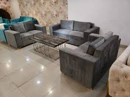 grey 7 seater living room sofa set 3 2 2