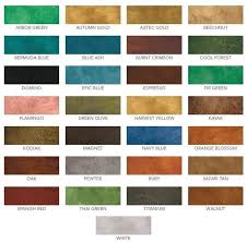 Eco Stain Concrete Stain Water Based Color Chart Concrete