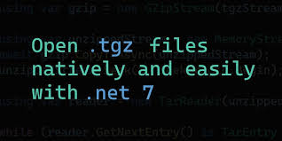 how to natively read tgz files with