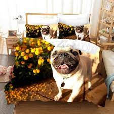 Funny Pug Dogs 3d Bedding Set Duvet
