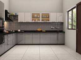 grey modular kitchen