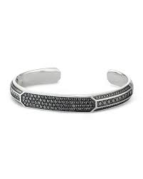 Heirloom Mens Cuff Bracelet With Black Diamonds