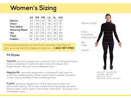 Sizing Information Womens Size Chart Size Chart Sleeves