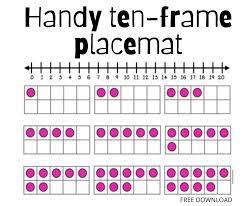 handy ten frame placemat with number