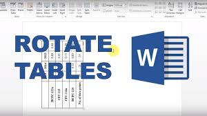 how to rotate tables in word you