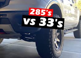 are 33 inch tires the same as 285 s