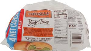 thomas bagel thins pre sliced plain