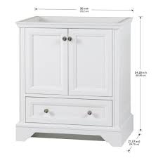 Get free shipping on qualified 30 inch vanities bathroom vanities or buy online pick up in store today in the bath department. Home Decorators Collection Stratfield 30 In W X 22 In D X 34 In H Bath Vanity Cabinet Only In White Sf30 Wh The Home Depot