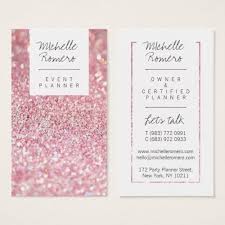 Modern Girly Faux Pink Glitter Bokeh Event Planner Business Card
