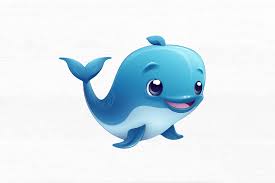 cute cartoon blue whale clipart by