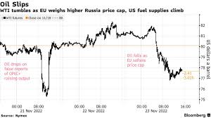 Oil Sinks as EU Discusses a Softer Russian Price Cap at $65-$70 - Bloomberg