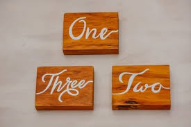 Light Wooden Table Numbers Victoria