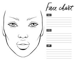 face chart blank makeup artist vector