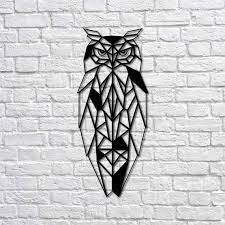 Metal Wall Art Geometric Owl Wall Decor