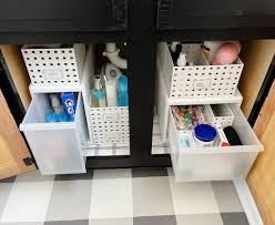 small bathroom cabinet organization