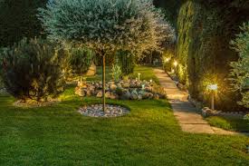 Property With Landscaping Lighting