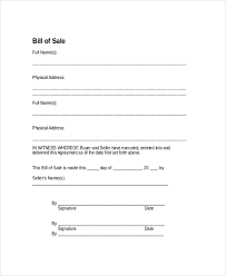 Sample Bill Of Sale Form 9 Examples In Pdf Word