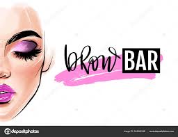 brow bar logo vector beautiful woman