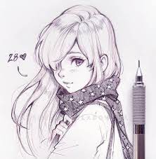 Tranh vẽ anime đẹp, đơn giản, dễ thương bằng bút chì
