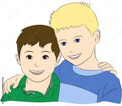drawing of two young boys who are best