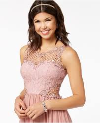 Juniors Embellished Illusion Tulip Gown Created For Macys