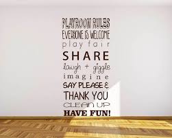 Playroom Rules Quotes Wall Art Stickers