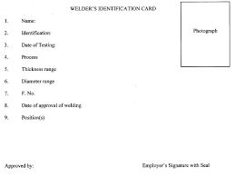 Piping Welders Identification Cards Format The Piping