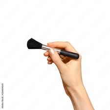 female hand holding makeup brush