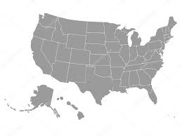 Blank Outline Map Of Usa Vector Similar Isolated On White
