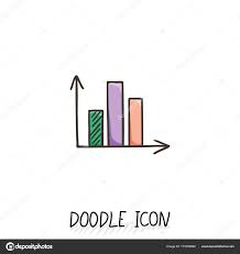 Vector Doodle Diagram Icon Chart With Columns Stock