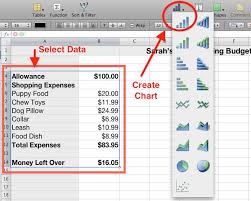 Iwork Numbers Shopping Budget With Chart K 5 Computer Lab
