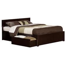 espresso queen size wood platform bed