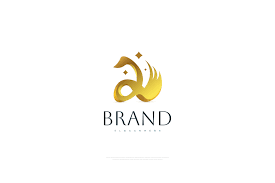 golden swan and stars logo design