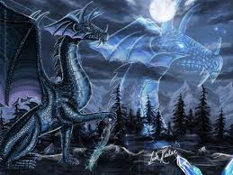 blue dragon fantasy abstract