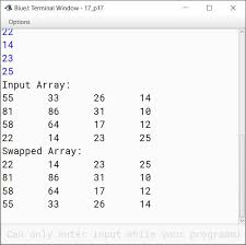 swap row elements of an array java