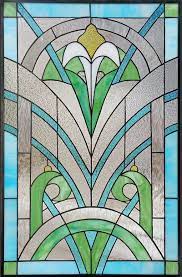 art deco style stained glass panel